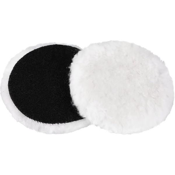 Lot of 4pcs 7" Wool Polishing Pads with Hook & Loop Design; Car/Auto Detailing Buffing Pads - New