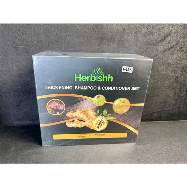 Herbishh Thickening Shampoo & Conditioner Set (300ml) For All Hair Types, w/ Ginger Extract - New