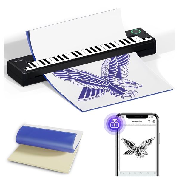 Peripage P90 Wireless/Bluetooth Tattoo Printer; Inkless/Thermal Portable Tattoo Transfer Printer NEW