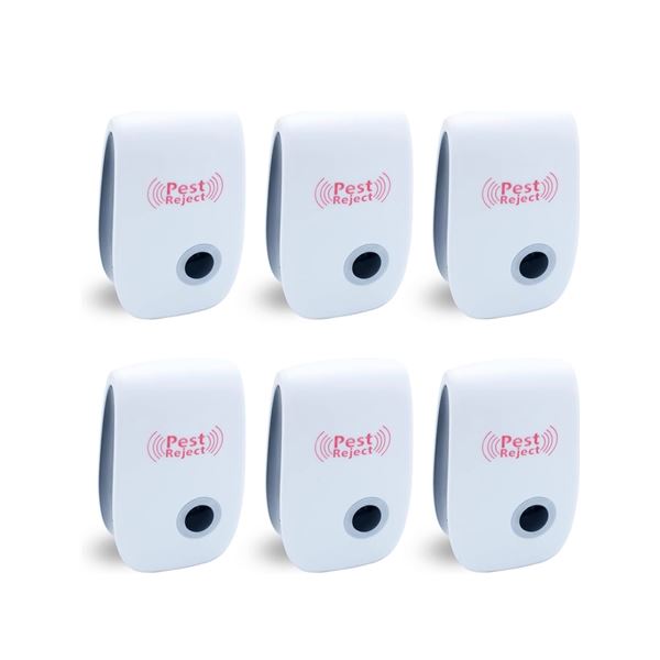 6-Pack Ultrasonic Pest Repellers/Electronic Plug-In Pest/Mouse Repellents for Indoors - New