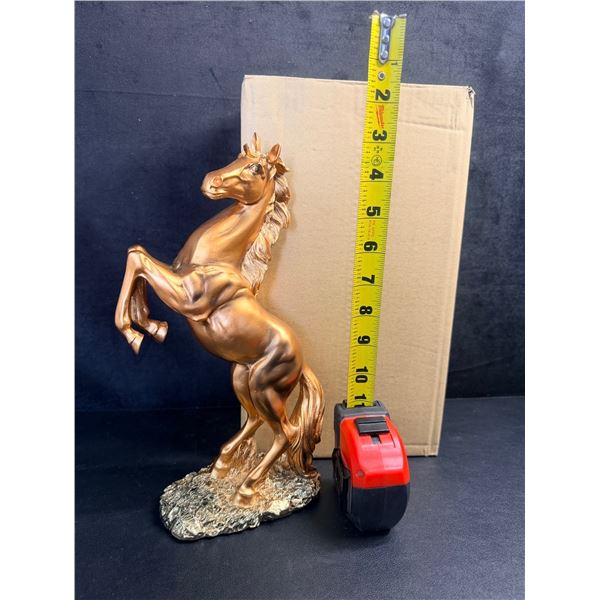 12.2" Tall Golden Horse Resin Statue Figurine/Decorative Horse Statue for Home Decor - New