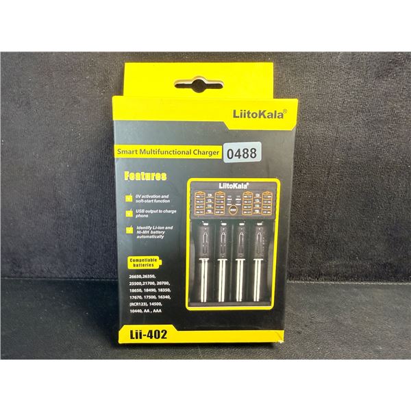 LiitoKala Lii-402 Smart Battery Charger - For Charging Multiple Lithium Batteries (AA/AAA) - New