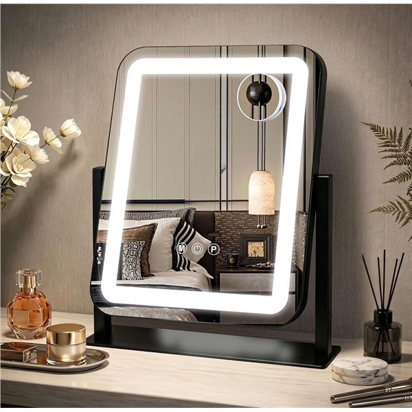 LED Hollywood Vanity Mirror/Makeup Mirror w/ 3 Color Modes, Adjustable Brightness, 10X Magnification