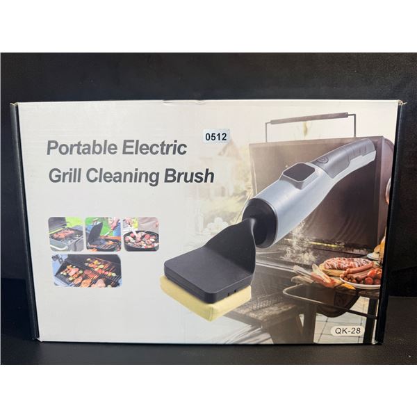 Portable Electric Grill Cleaning Brush; USB-Rechargeable w/ 3 Replaceable Brush Heads - Brand New!