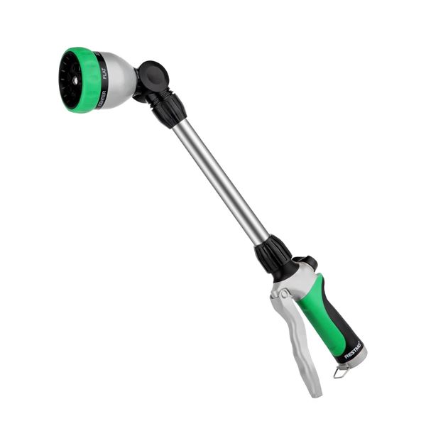 Restmo 16" Heavy-Duty Metal Hose Wand/Watering Wand for Garden Hoses; 7 Spray Patterns - New