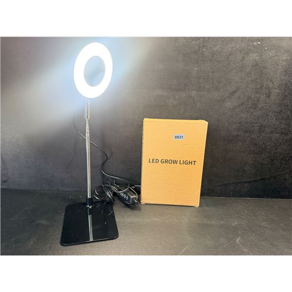 Bamworld Telescoping LED Plant Grow Light for Indoor Plants; 8W LED Halo Design, Full Spectrum - New