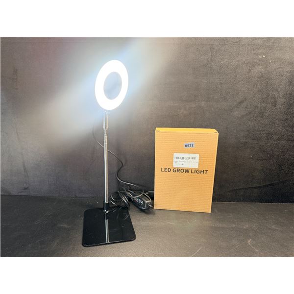 Bamworld Telescoping LED Plant Grow Light for Indoor Plants; 8W LED Halo Design, Full Spectrum - New