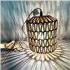 Image 2 : Frideko Rattan Farmhouse Hanging Wall Lamp with Plug-In Cord; Hand-Woven Rope Design - New