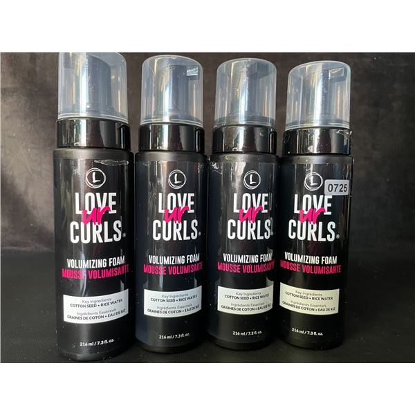 4 Bottles of Love Ur Curls Volumizing Hair Foam/Mousse (216ml) - New