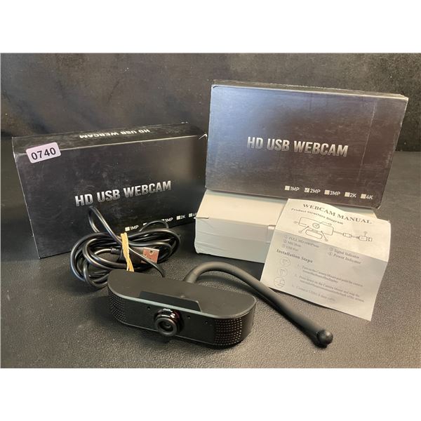 Lot of 2 HD USB Webcams - Full HD 1080P Webcams - New