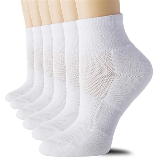 6-Pairs of Celersport Women's Running/Ankle Socks - Athletic Cushioned Sports Socks - New