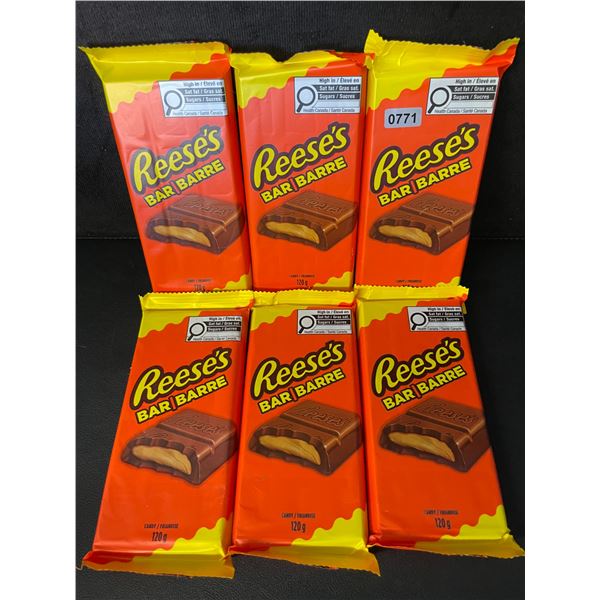 Lot of 6 Reese Chocolate Bars (6 x 120G) New Sealed! (Exp: 2027/MA/01)