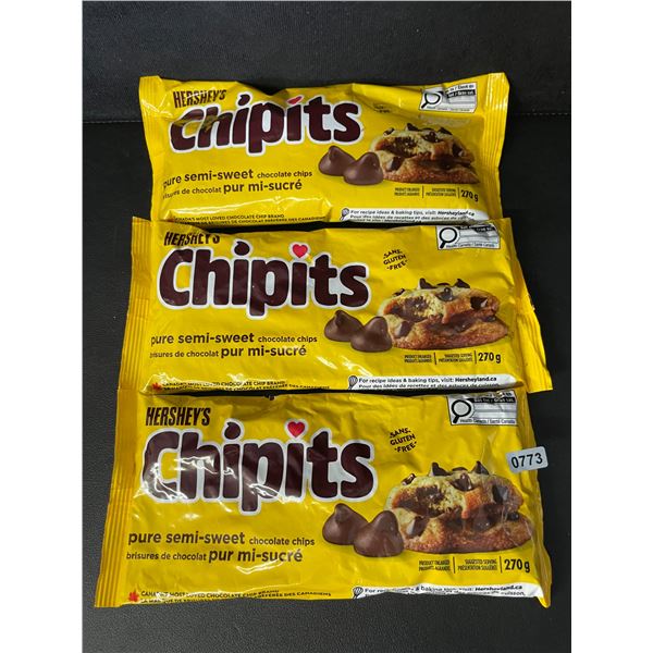 3 Bags of Hershey's Chipits (270g) Pure Semi-Sweet Chocolate Chips - New Sealed