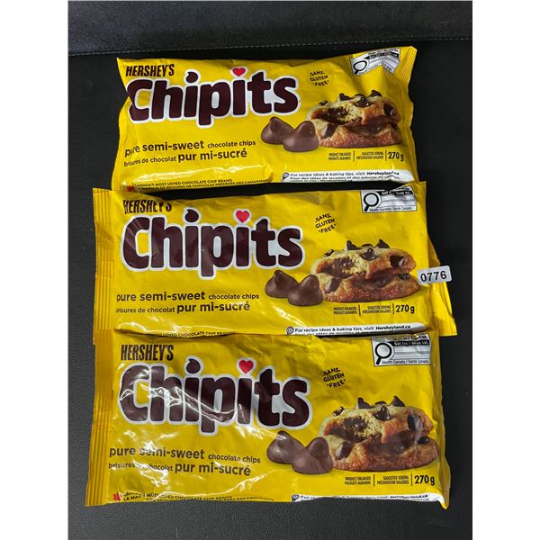 3 Bags of Hershey's Chipits (270g) Pure Semi-Sweet Chocolate Chips - New Sealed
