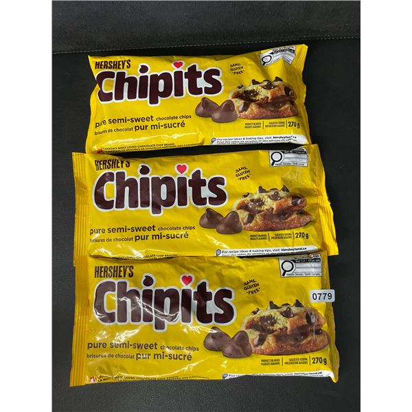 3 Bags of Hershey's Chipits (270g) Pure Semi-Sweet Chocolate Chips - New Sealed