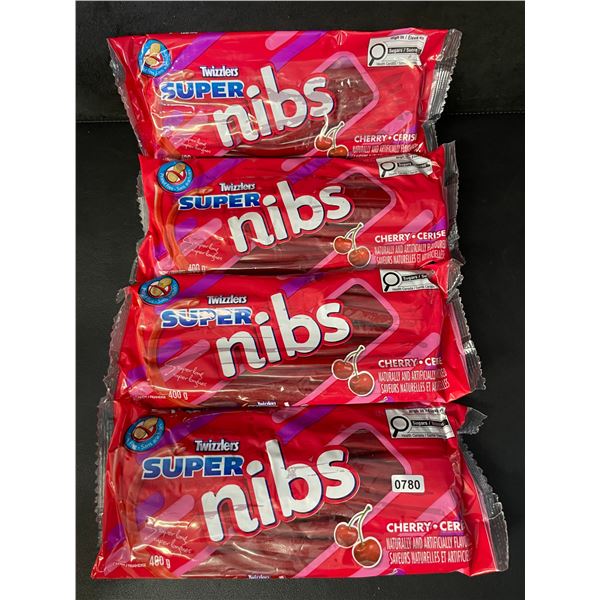 4 Packs of Twizzlers Super Nibs Cherry Liquorice (4 x 400G Bags) - New Sealed!