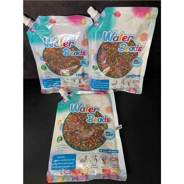 3 Packs of Mixed Color Water Beads/Jelly Balls for Decor, Vase Filler, DIY Crafts, etc. - New
