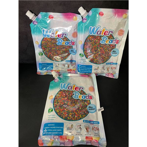 3 Packs of Mixed Color Water Beads/Jelly Balls for Decor, Vase Filler, DIY Crafts, etc. - New