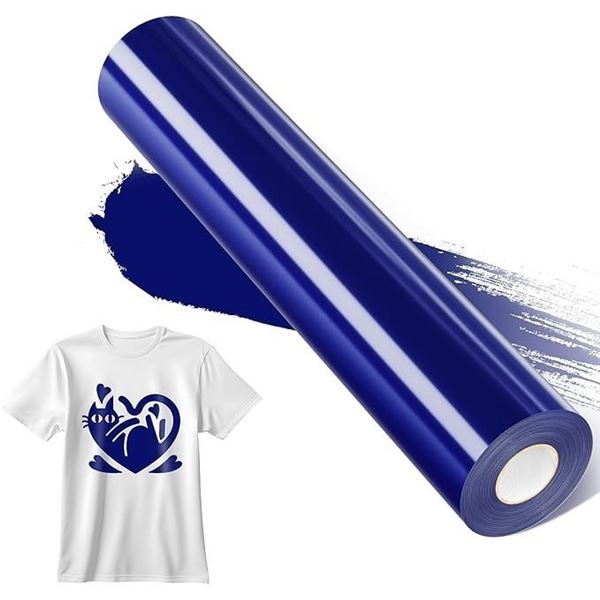 20FT Roll of Heat Transfer Vinyl (Royal Blue) Iron-On HTV for Cricut/Heat Press Crafts/Custom Shirts