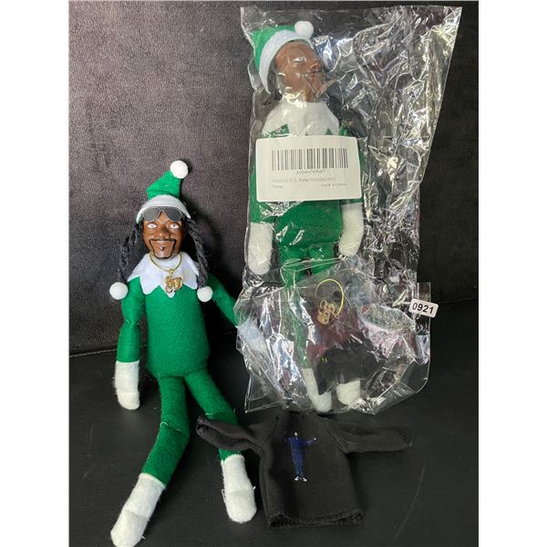 Lot of 2 "Snoop on the Stoop" Snoop Dogg Elves/Decor Props for Elf on The Shelf Xmas Tradition; New