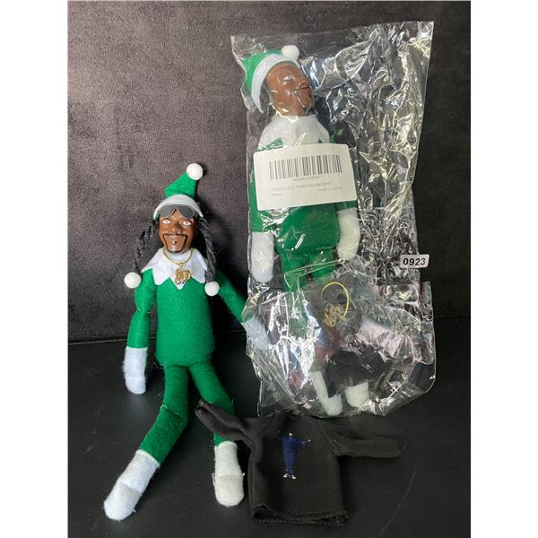 Lot of 2 "Snoop on the Stoop" Snoop Dogg Elves/Decor Props for Elf on The Shelf Xmas Tradition; New