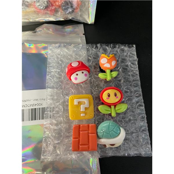 4 Packs of Super Mario Croc Shoe Charms/Jibbitz Croc Charms - 6 Per Pack/24PCS Total - New