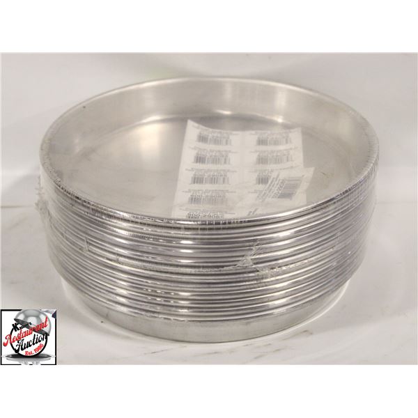 12 NEW CROWN 8" ALUMINUM 1" DEEP PIZZA PANS