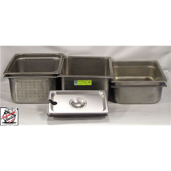 FIVE 1/2 SIZE STAINLESS STEEL INSERTS