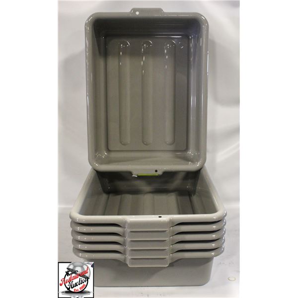 6 NEW GLOBE GREY BUS BINS