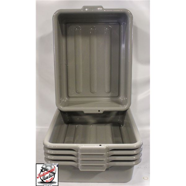 5 NEW GLOBE GREY BUS BINS