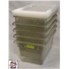 Image 1 : FIVE CAMBRO POLYCARB STORAGE BINS W/ 5 LIDS