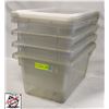 Image 1 : FOUR CAMBRO POLYCARB STORAGE BINS W/ 4 LIDS
