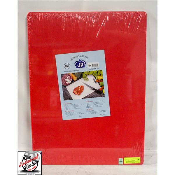 NEW JOHNSON ROSE 18"X24"X1/2" RED CUTTING BOARD
