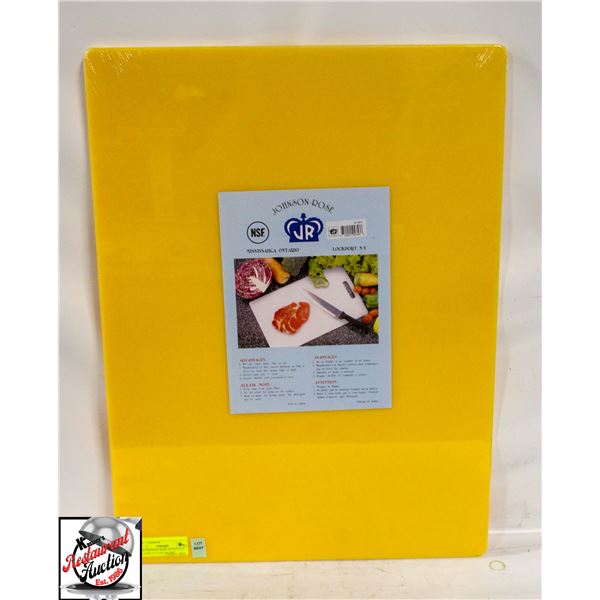 NEW JOHNSON ROSE 18"X24"X1/2" YELLOW CUTTING BOARD