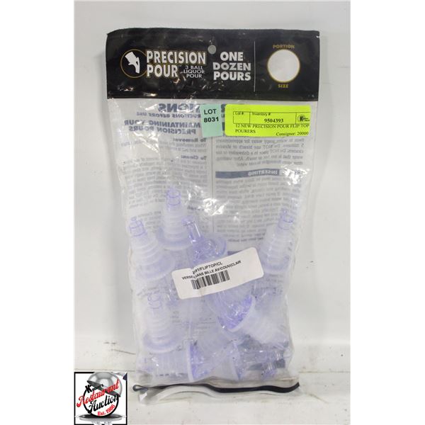 12 NEW PRECISION POUR FLIP TOP POURERS