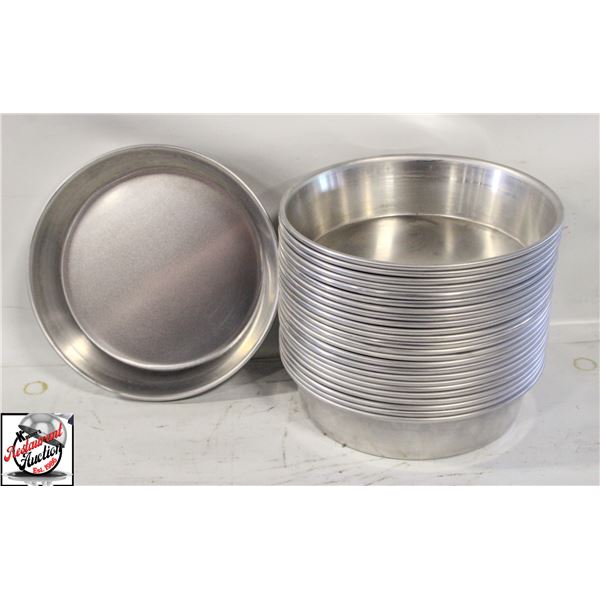 25 NEW ALUMINUM ROUND 8" X 2" TAPERED PANS
