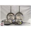 Image 1 : FOUR 10" ALUMINUM COMMERCIAL FRYING PANS