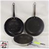 Image 1 : 3 COMMERCIAL ALUMINUM FRYING PANS