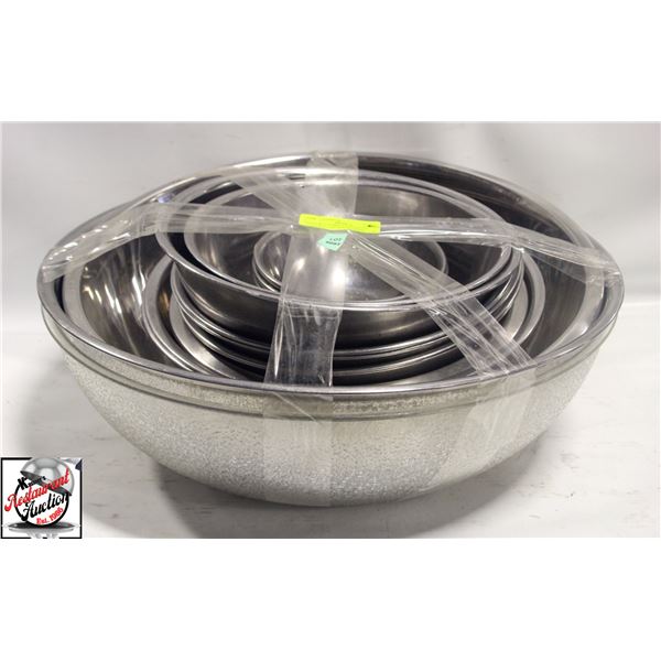 LOT OF 21 VARIOUS SIZED S/S COMMERCIAL MIXING BOWL