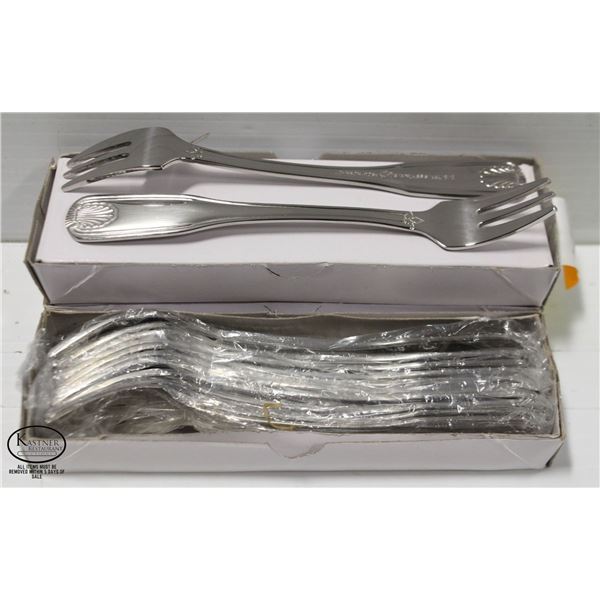2 DOZEN NEW SHELL OYSTER FORKS - JR 21962