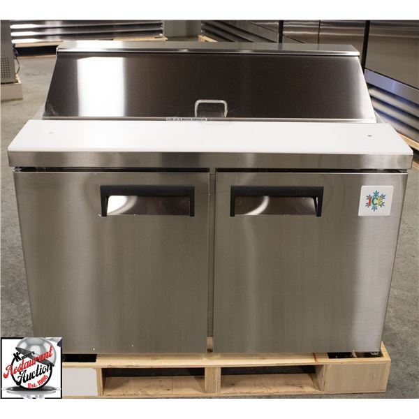 NEW ICE 48" PREP STATION W/ 12 1/6 PLASTIC INSERTS