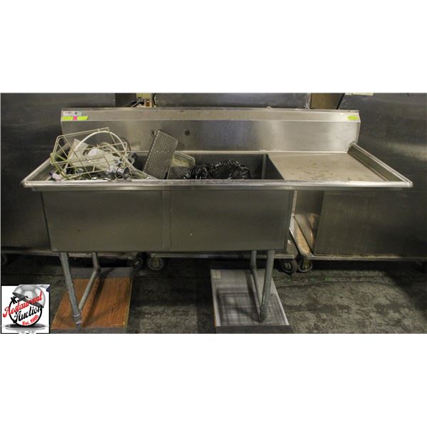 S/S 2-WELL SINK W/ DRAINBOARD