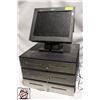 Image 1 : 3 S/S CASH DRAWERS W/ KEY & NCR MONITOR W/ CARD