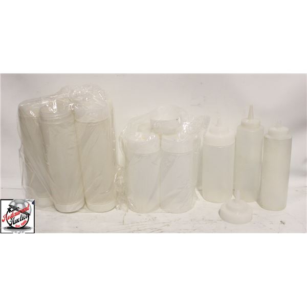 FLAT OF VARIOUS POLY SQUEEZE BOTTLES