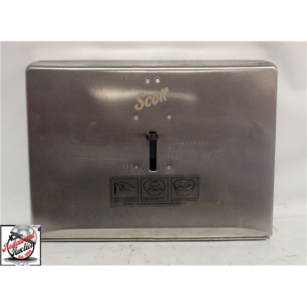 WALLMOUNT S/S TOILET SEAT COVER DISPENSER - NEW
