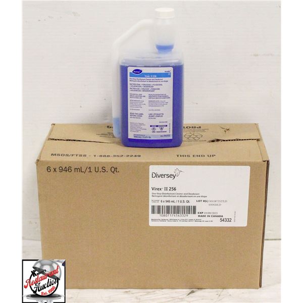 CASE OF DIVERSEY VIREX II 256 DISINFECTANT CLEANER