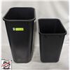 Image 1 : 2 BLACK PLASTIC GARBAGE BINS