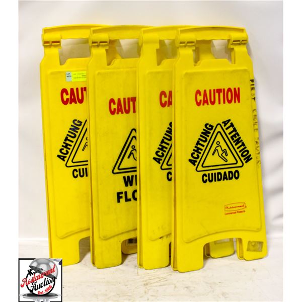 4 HI-VIZ WET FLOOR SIGNS