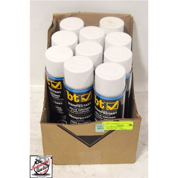 10 CANS OF BT SPRAY DISINFECTANT - 454G