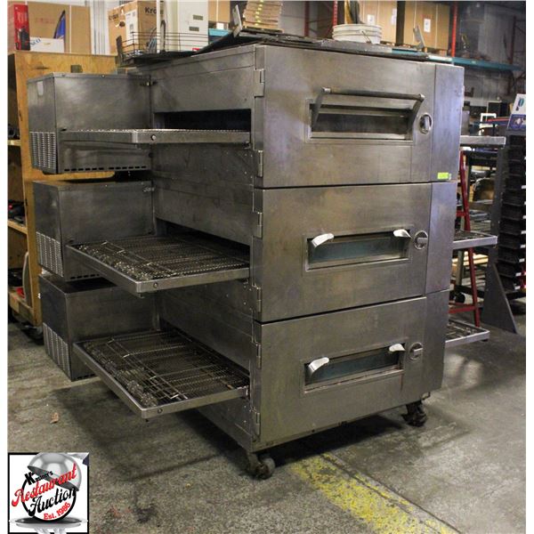 LINCOLN TRIPLE DECK NATURAL GAS CONVEYOR OVEN